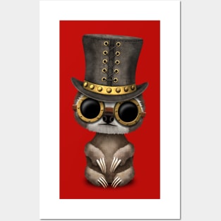 Steampunk Baby Sloth Posters and Art